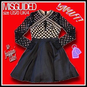 **NWT** MISGUIDED black and tan cute out DRESS size 0